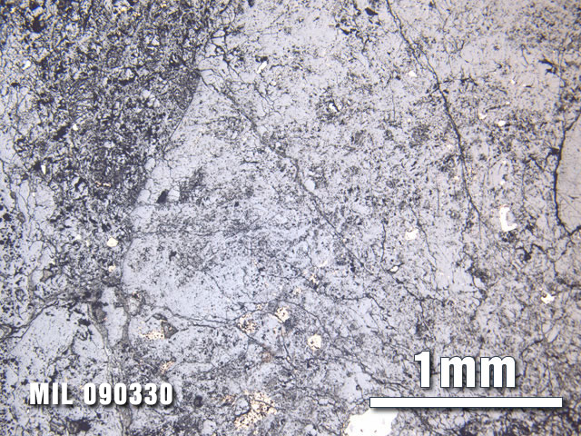 Thin Section Photo of Sample MIL 090330 at 2.5X Magnification in Reflected Light