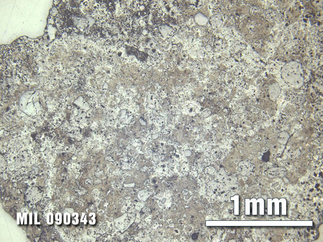 Thin Section Photo of Sample MIL 090343 at 2.5X Magnification in Reflected Light