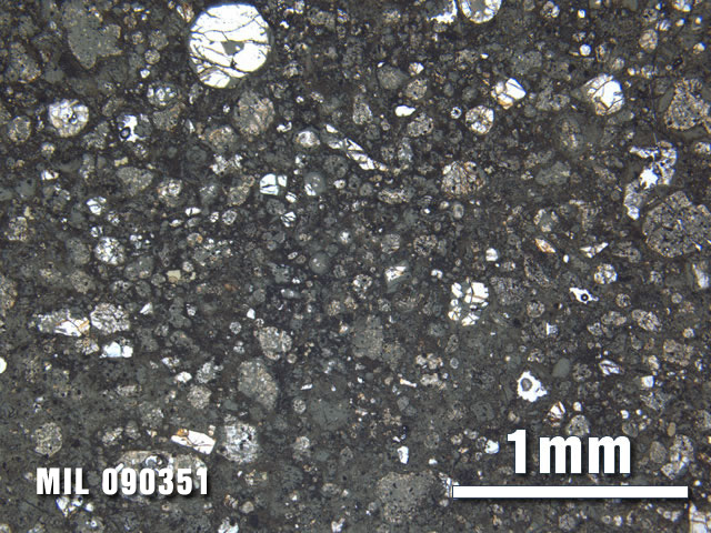 Thin Section Photo of Sample MIL 090351 at 2.5X Magnification in Plane-Polarized Light