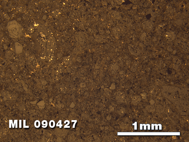 Thin Section Photo of Sample MIL 090427 at 2.5X Magnification in Reflected Light