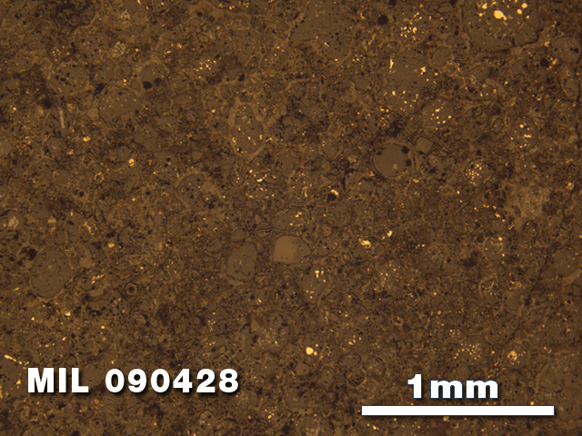 Thin Section Photo of Sample MIL 090428 at 2.5X Magnification in Reflected Light