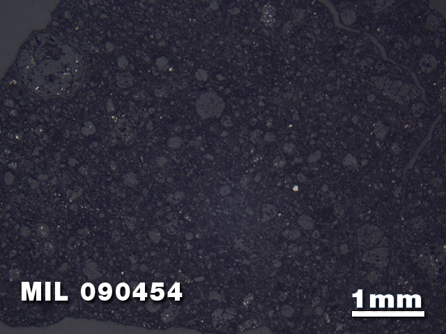 Thin Section Photo of Sample MIL 090454 in Reflected Light with 1.25X Magnification