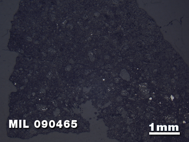 Thin Section Photo of Sample MIL 090465 in Reflected Light with 1.25X Magnification