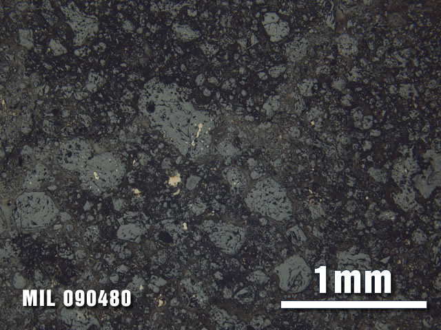 Thin Section Photo of Sample MIL 090480 at 2.5X Magnification in Reflected Light
