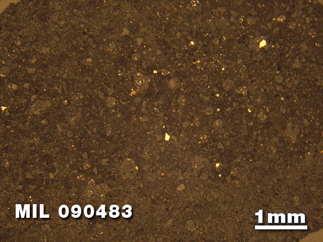 Thin Section Photo of Sample MIL 090483 at 1.25X Magnification in Reflected Light