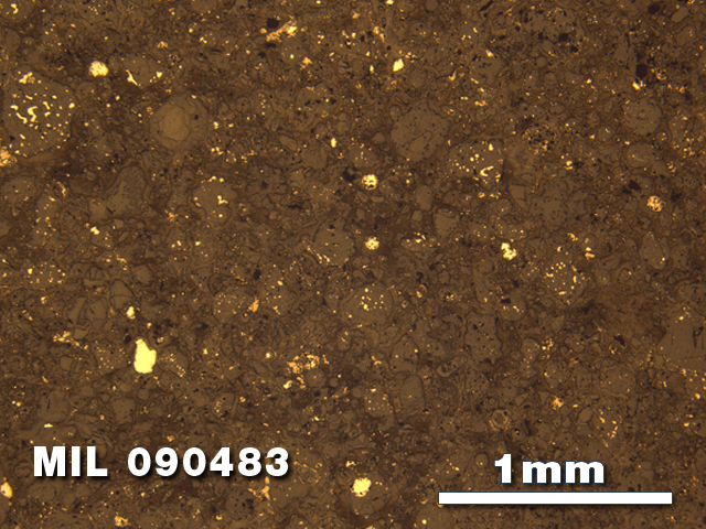 Thin Section Photo of Sample MIL 090483 at 2.5X Magnification in Reflected Light