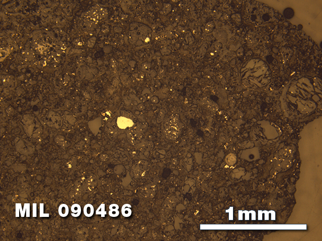 Thin Section Photo of Sample MIL 090486 at 2.5X Magnification in Reflected Light