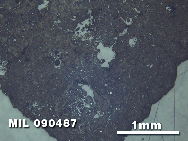 Thin Section Photo of Sample MIL 090487 at 2.5X Magnification in Reflected Light