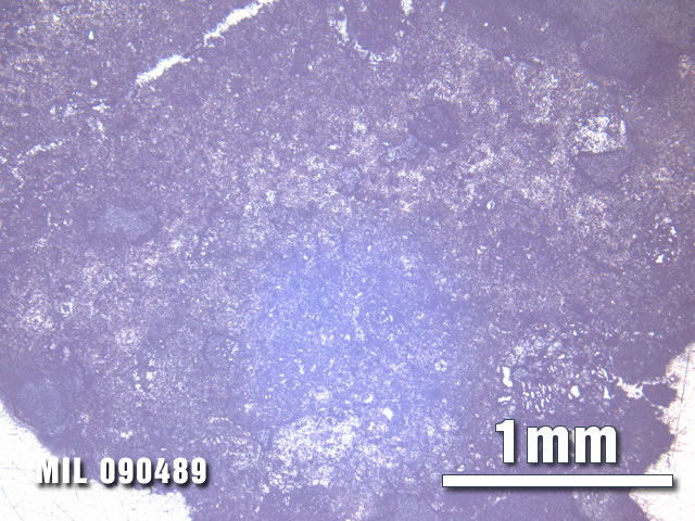 Thin Section Photo of Sample MIL 090489 at 2.5X Magnification in Reflected Light