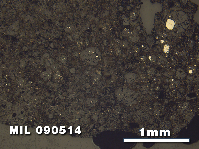 Thin Section Photo of Sample MIL 090514 at 2.5X Magnification in Reflected Light