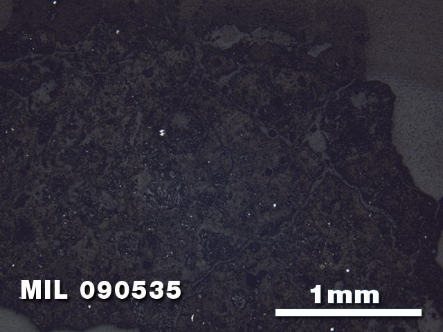 Thin Section Photo of Sample MIL 090535 in Reflected Light with 2.5X Magnification
