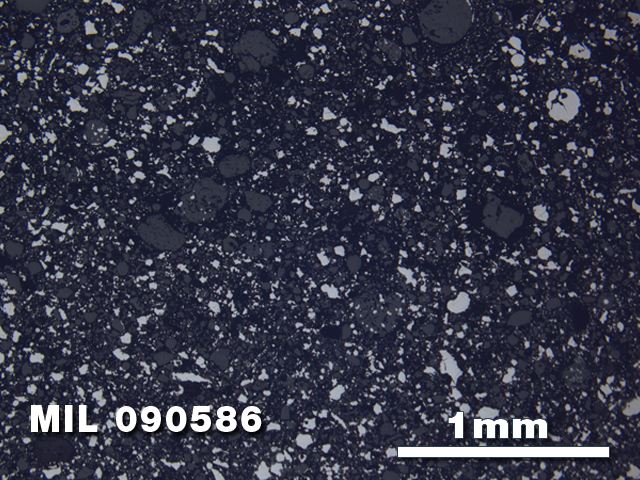 Thin Section Photo of Sample MIL 090586 in Reflected Light with 2.5X Magnification