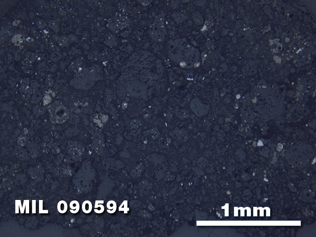 Thin Section Photo of Sample MIL 090594 in Reflected Light with 2.5X Magnification