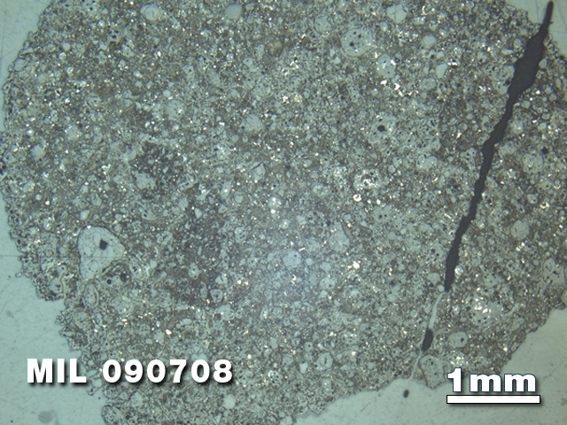 Thin Section Photo of Sample MIL 090708 at 1.25X Magnification in Reflected Light