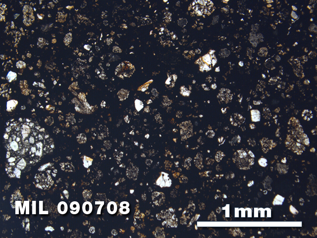 Thin Section Photo of Sample MIL 090708 at 2.5X Magnification in Plane-Polarized Light