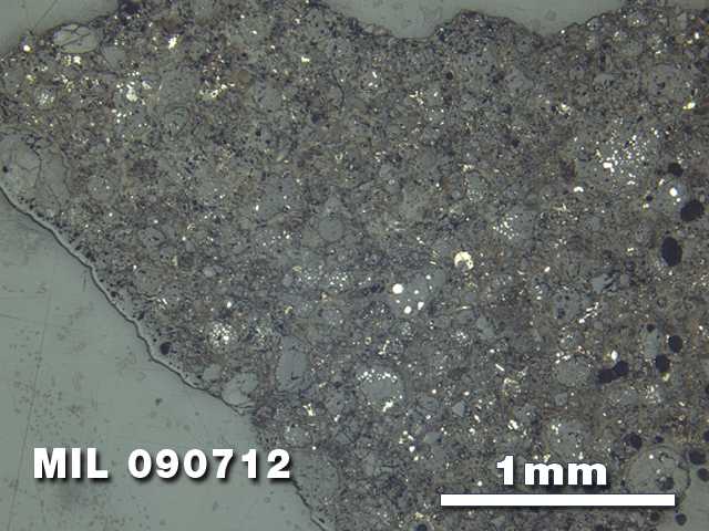 Thin Section Photo of Sample MIL 090712 at 2.5X Magnification in Reflected Light