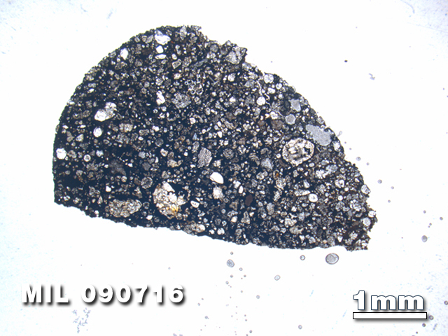 Thin Section Photo of Sample MIL 090716 at 1.25X Magnification in Plane-Polarized Light