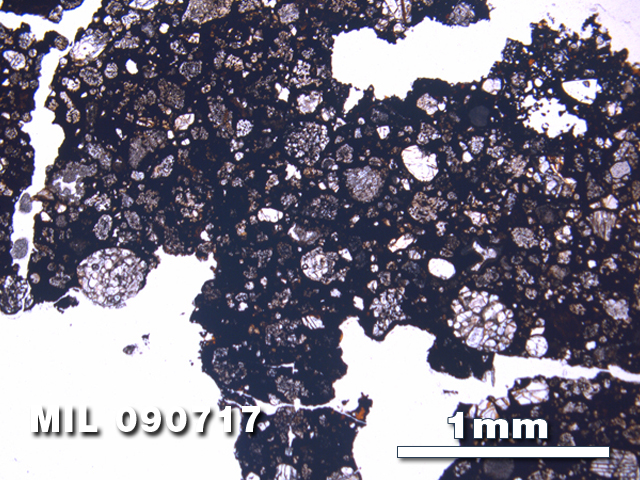 Thin Section Photo of Sample MIL 090717 at 2.5X Magnification in Plane-Polarized Light