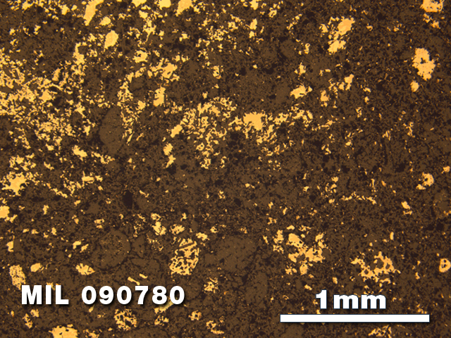 Thin Section Photo of Sample MIL 090780 at 2.5X Magnification in Reflected Light