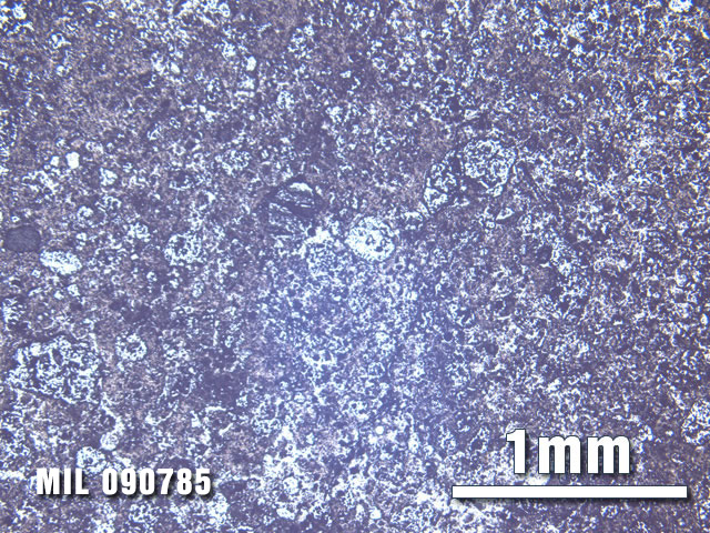 Thin Section Photo of Sample MIL 090785 at 2.5X Magnification in Reflected Light