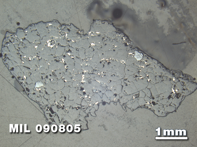 Thin Section Photo of Sample MIL 090805 at 1.25X Magnification in Reflected Light