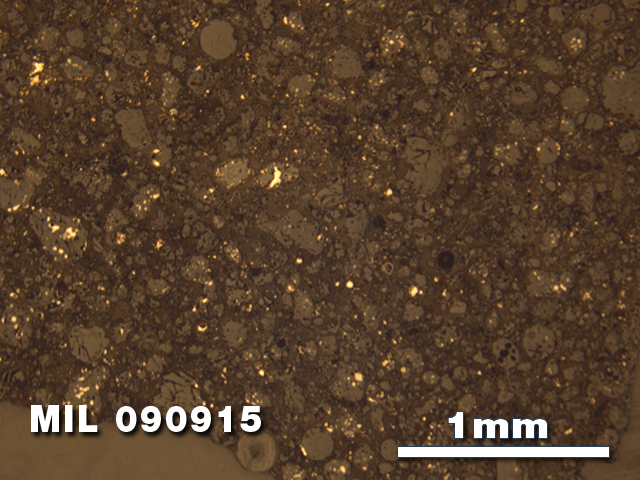 Thin Section Photo of Sample MIL 090915 in Reflected Light with 2.5X Magnification
