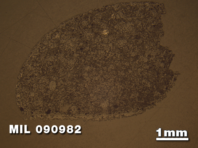 Thin Section Photo of Sample MIL 090982 in Reflected Light with 1.25X Magnification