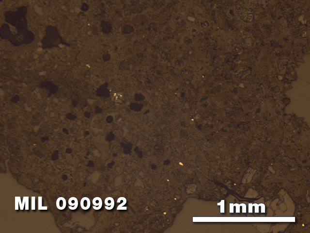 Thin Section Photo of Sample MIL 090992 in Reflected Light with 2.5X Magnification