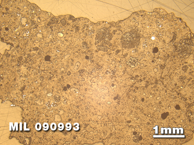 Thin Section Photo of Sample MIL 090993 in Reflected Light with 1.25X Magnification