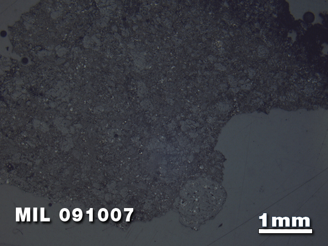 Thin Section Photo of Sample MIL 091007 in Reflected Light with 1.25X Magnification