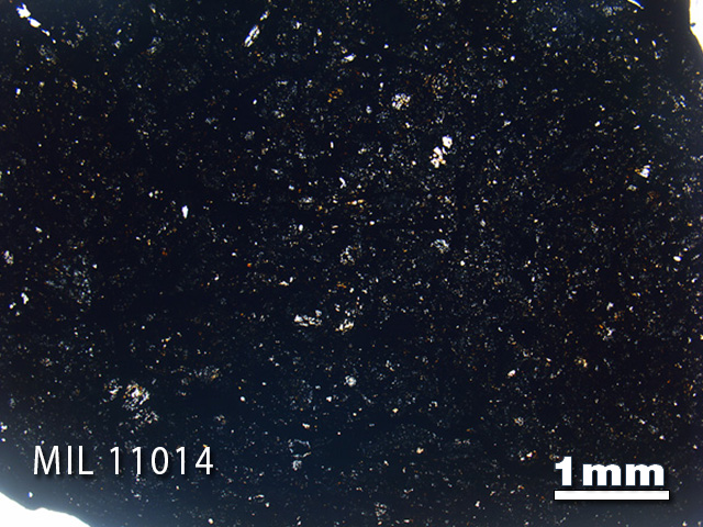 Thin Section Photo of Sample MIL 11014 in Plane-Polarized Light with 1.25x Magnification