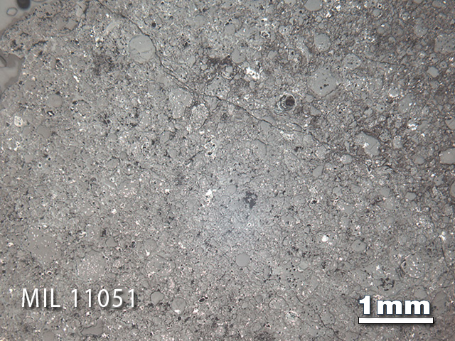 Thin Section Photo of Sample MIL 11051 in Reflected Light with 1.25x Magnification