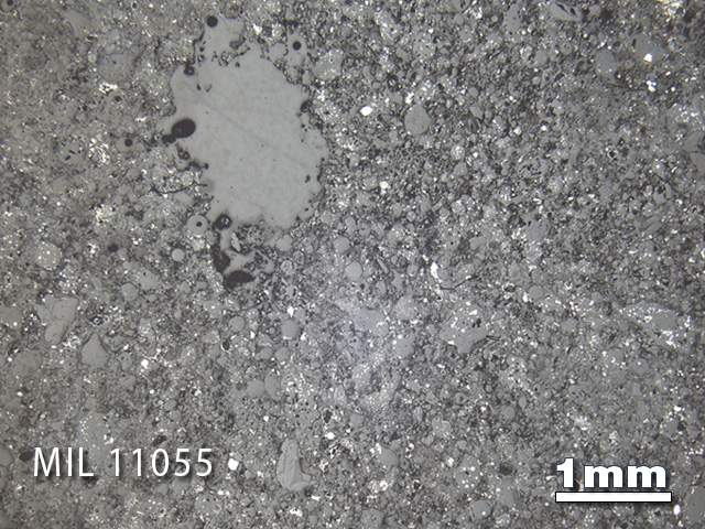 Thin Section Photo of Sample MIL 11055 in Reflected Light with 1.25x Magnification
