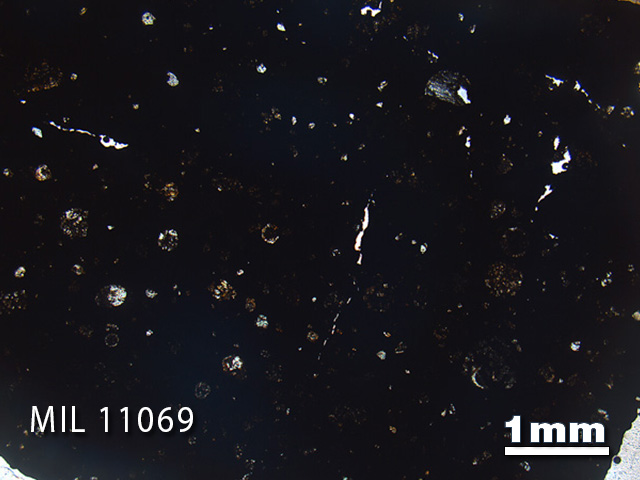 Thin Section Photo of Sample MIL 11069 in Plane-Polarized Light with 1.25x Magnification