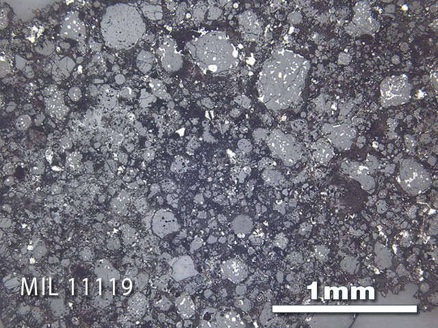 Thin Section Photo of Sample MIL 11119 in Reflected Light with 2.5x Magnification