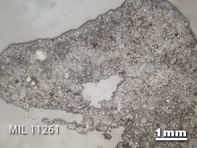 Thin Section Photo of Sample MIL 11261 in Reflected Light with 1.25x Magnification