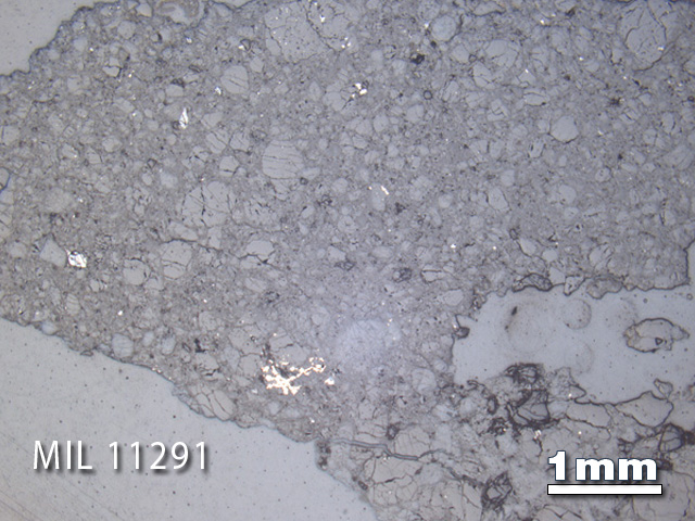 Thin Section Photo of Sample MIL 11291 in Reflected Light with 1.25X Magnification