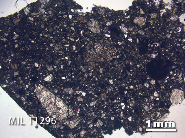 Thin Section Photo of Sample MIL 11296 in Plane-Polarized Light with 1.25X Magnification