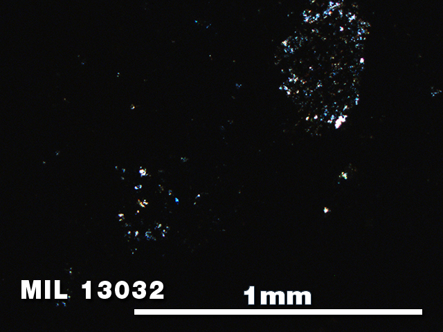 Thin Section Photo of Sample MIL 13032 in Cross-Polarized Light with 5X Magnification