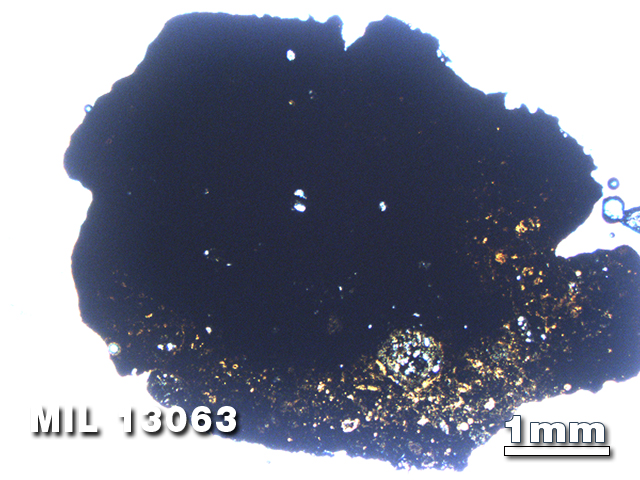 Thin Section Photo of Sample MIL 13063 in Plane-Polarized Light with 1.25X Magnification
