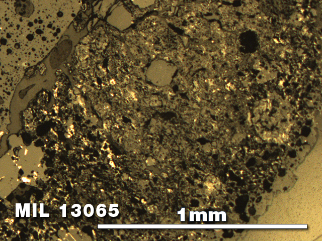 Thin Section Photo of Sample MIL 13065 in Reflected Light with 5X Magnification