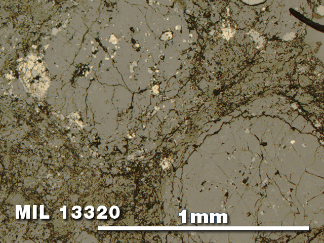 Thin Section Photo of Sample MIL 13320 in Reflected Light with 5X Magnification