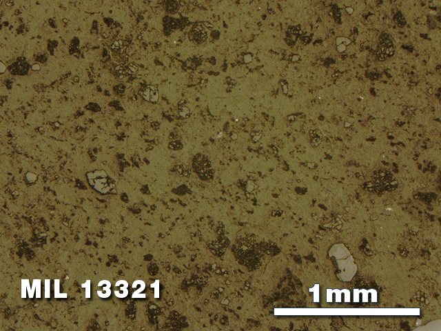 Thin Section Photo of Sample MIL 13321 in Reflected Light with 2.5X Magnification