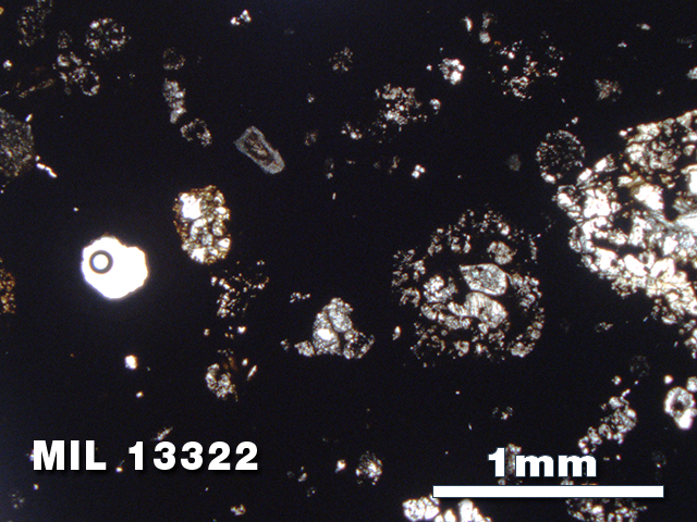 Thin Section Photo of Sample MIL 13322 in Plane-Polarized Light with 2.5X Magnification