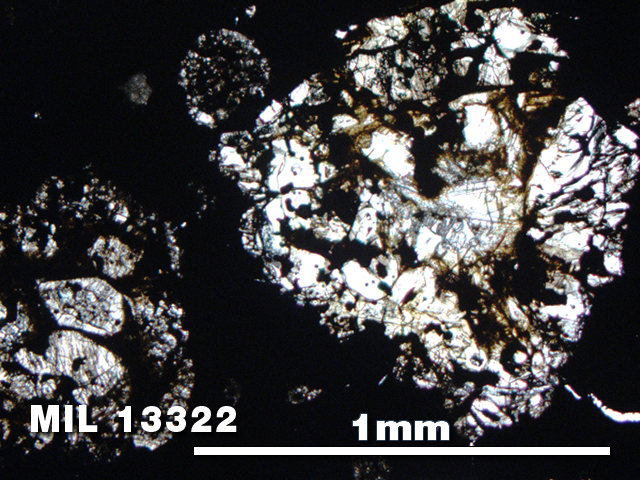 Thin Section Photo of Sample MIL 13322 in Plane-Polarized Light with 5X Magnification