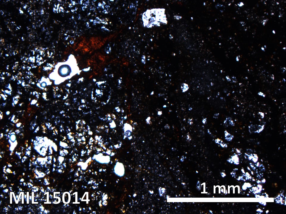 Thin Section Photo of Sample MIL 15014 in Plane-Polarized Light with 5X Magnification