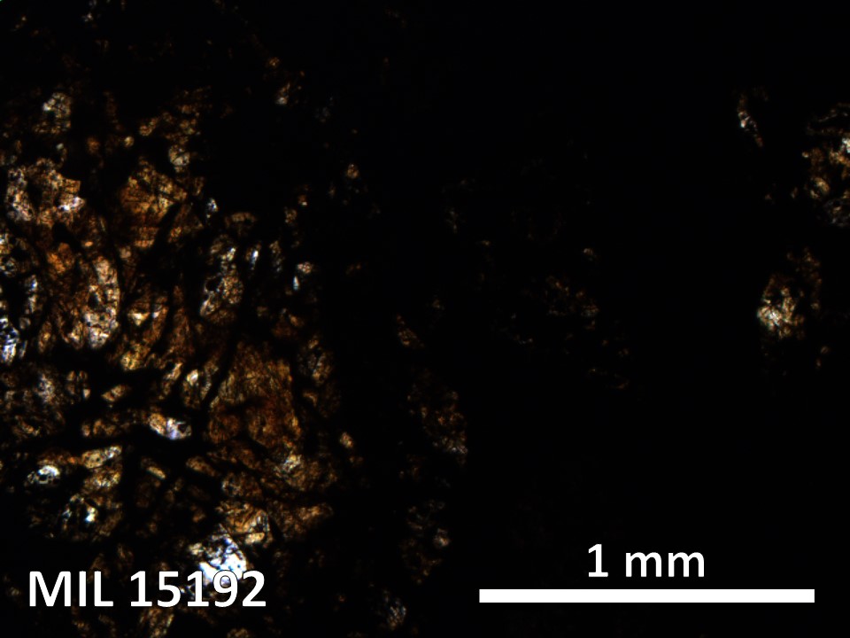 Thin Section Photo of Sample MIL 15192 in Plane-Polarized Light with 5X Magnification