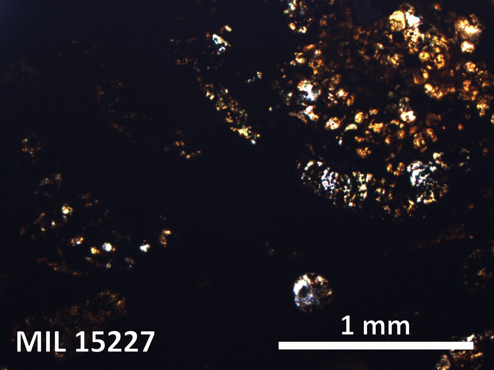 Thin Section Photo of Sample MIL 15227 in Plane-Polarized Light with 5X Magnification