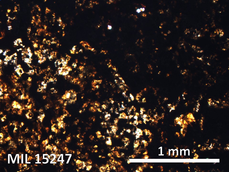 Thin Section Photo of Sample MIL 15247 in Plane-Polarized Light with 5X Magnification