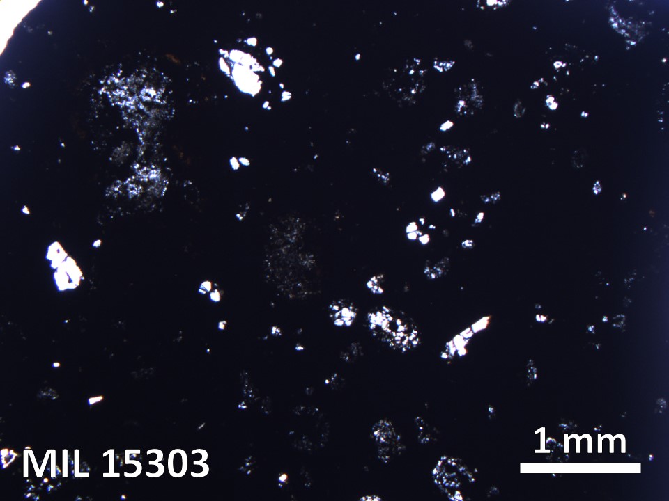 Thin Section Photo of Sample MIL 15303 in Plane-Polarized Light with 2.5X Magnification